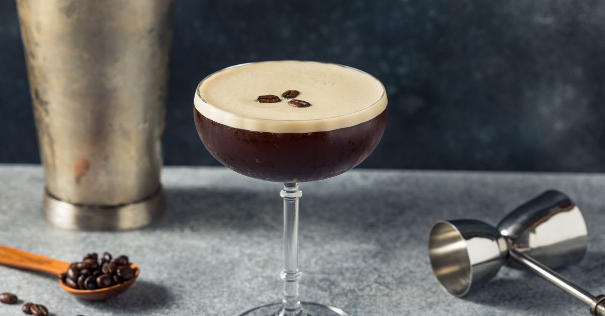 An espresso martini on a table