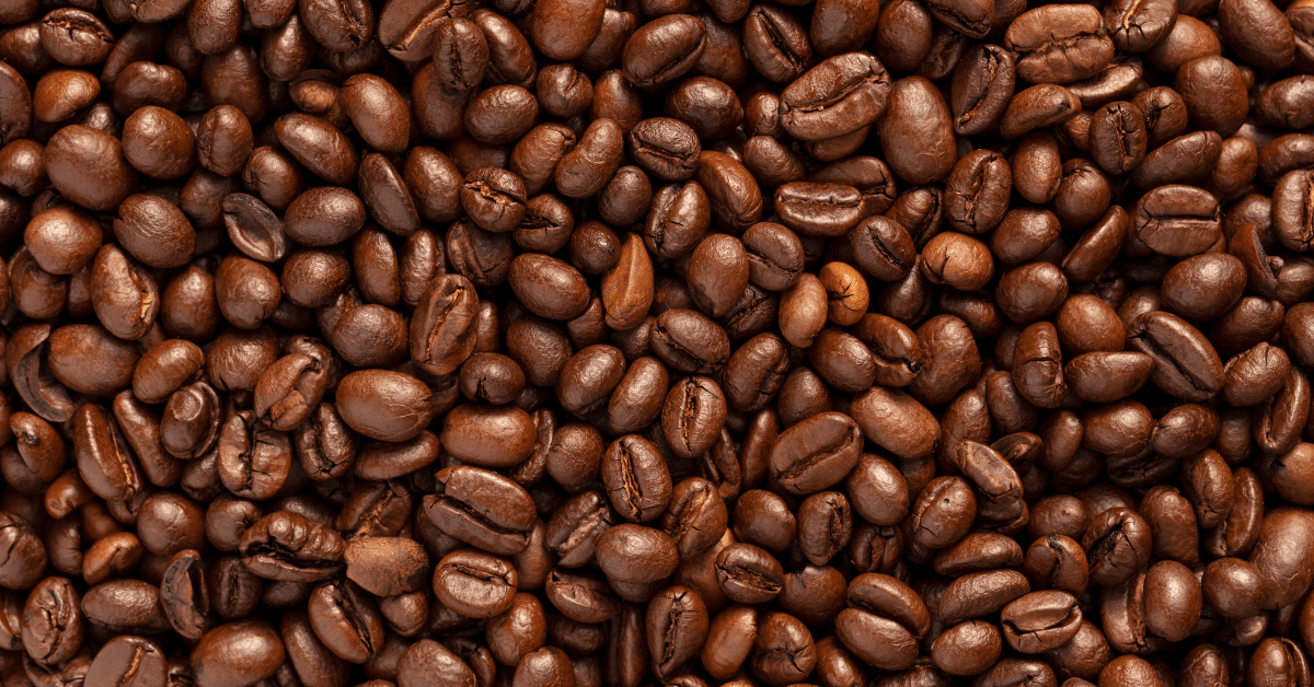 Dark roasted coffee beans