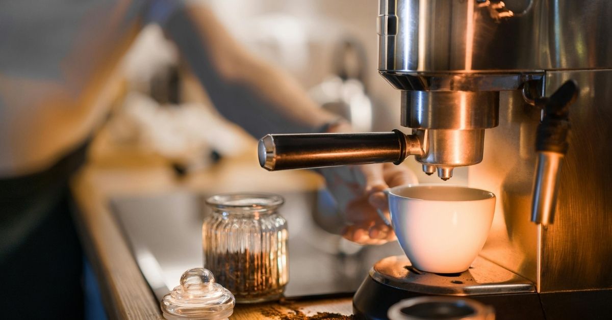 Person using a single espresso machine